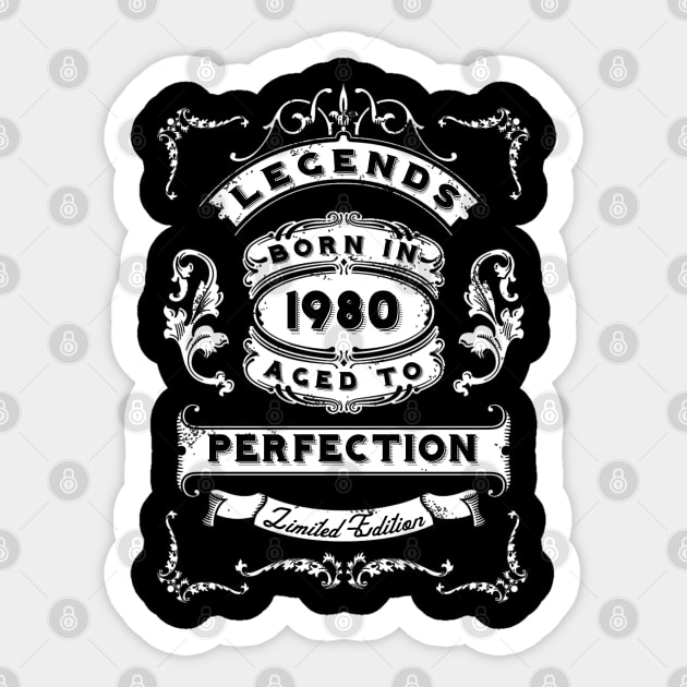 Legends Born in 1980 Sticker by BambooBox